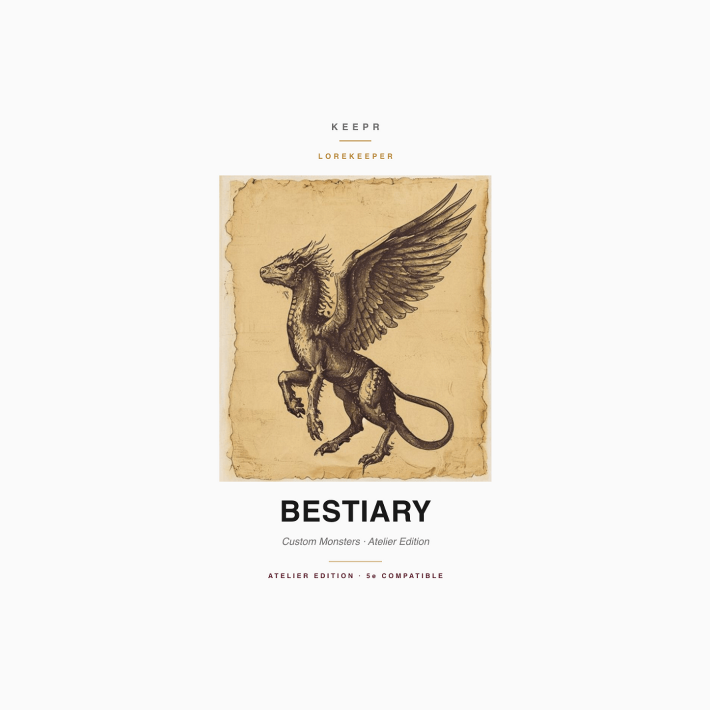 Lorekeeper Bestiary — Atelier Edition · D&D Monster Journal — Atelier cover