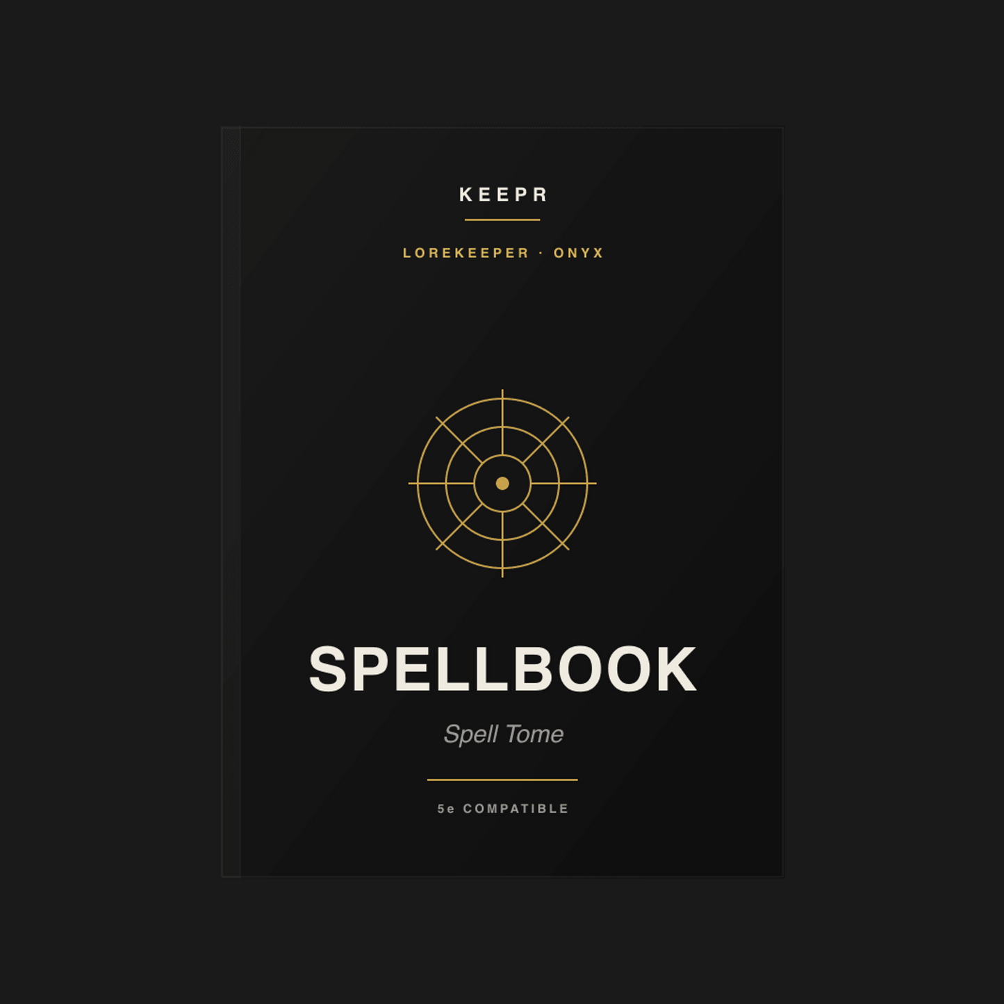 DnD Spellbook Hardcover 5e Spell Tome — Onyx colorway cover