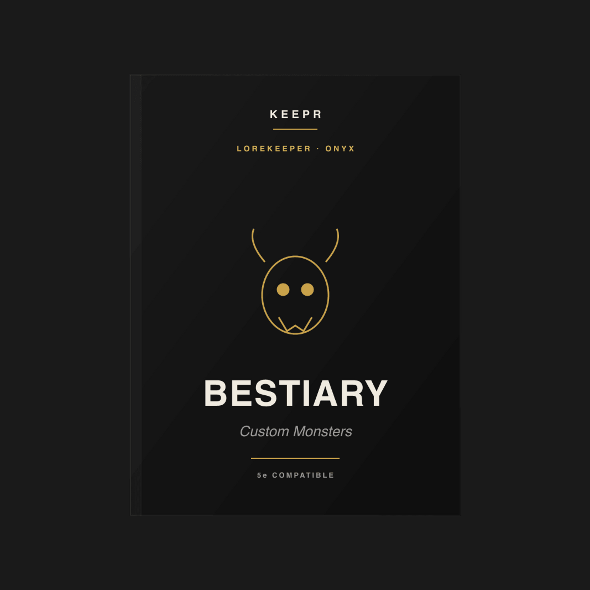 Lorekeeper Bestiary — Onyx colorway cover