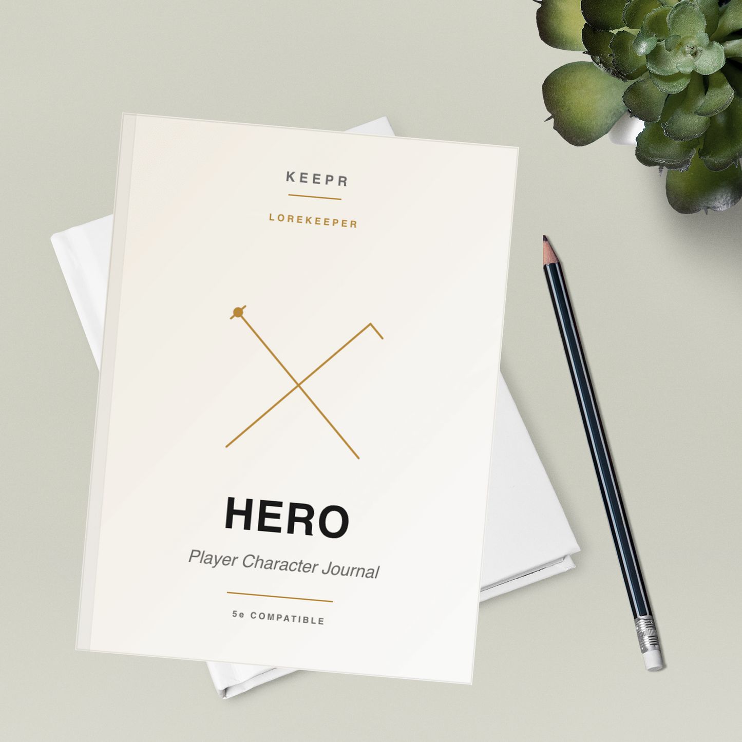 Lorekeeper Hero — styled flatlay